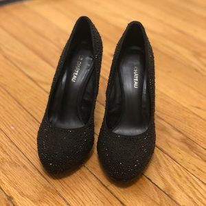 Le Château Black Glitter (beaded) Stilettos